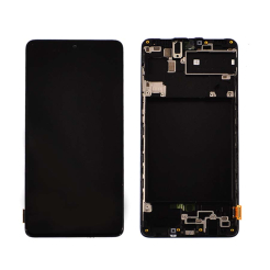 Дисплей Samsung A715 Galaxy A71 2020 black, з рамкою, Service Pack Original