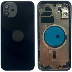 Корпус iPhone 12 Black в зборі з тримачем SIM, кнопками, магнітами та сіткою, USA Original