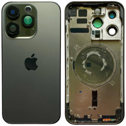 Корпус iPhone 14 Pro Black в зборі з тримачем SIM, кнопками, магнітами та сіткою, USA High Quiality (кришка НЕ цільнолита)