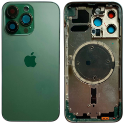 Корпус iPhone 13 Pro Green в зборі з тримачем SIM, кнопками, магнітами та сіткою, USA High Quiality (кришка НЕ цільнолита)