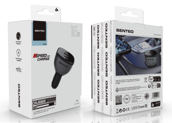 АЗП SENTEO Q-08 USB + 2USB-C PD | QC 165W 3A (CE Сертификат) black