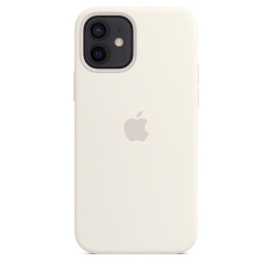 Чохол Silicone Case 1:1 for iPhone 12 Pro Max with MagSafe animation, white