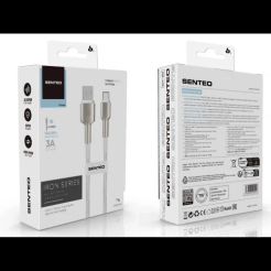 Кабель SENTEO SM-03 Iron series 18W 3A USB to Type-C 1m white