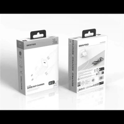 МЗП 1Port SENTEO Z-16c USB-C PD 30W Type-C to Type-C (CE Сертифікат) white