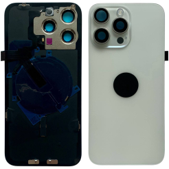 Задня кришка корпуса iPhone 15 Pro Max white, зі склом камери, MagSafe, NFC, 1:1 Original