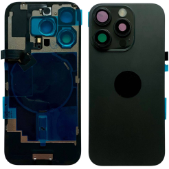Задня кришка корпуса iPhone 16 Pro black, зі склом камери, MagSafe, NFC, 1:1 Original