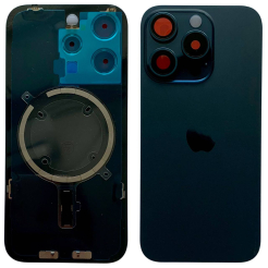 Задня кришка корпуса iPhone 15 Pro blue, зі склом камери, MagSafe, 1:1 Original