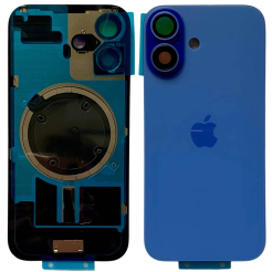 Задня кришка корпуса iPhone 16 blue, зі склом камери, MagSafe, 1:1 Original