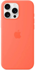 Чохол Silicone Case 1:1 for iPhone 16 Pro with MagSafe animation, tangerine (з кнопкою камери)