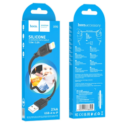 Кабель Hoco X90 Silicone USB to Lightning 1m black