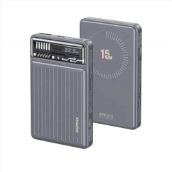 Power bank REMAX RPP-615 PD20W+QC3.0(22.5W) 10000 mAh із швидкою та бездротовою зарядкою MagSafe Grey