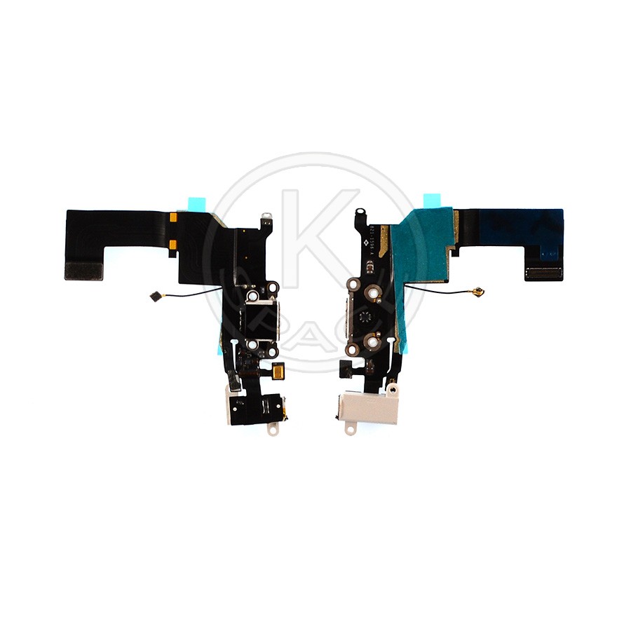 Шлейф (Flat cable) iPhone 5S ch/connector+h/free+mic white high copy