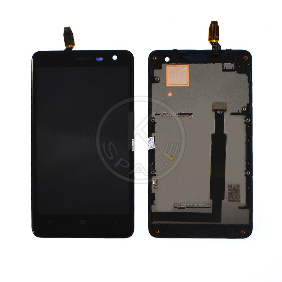 Дисплей Nokia 625 black, з рамкою, Original