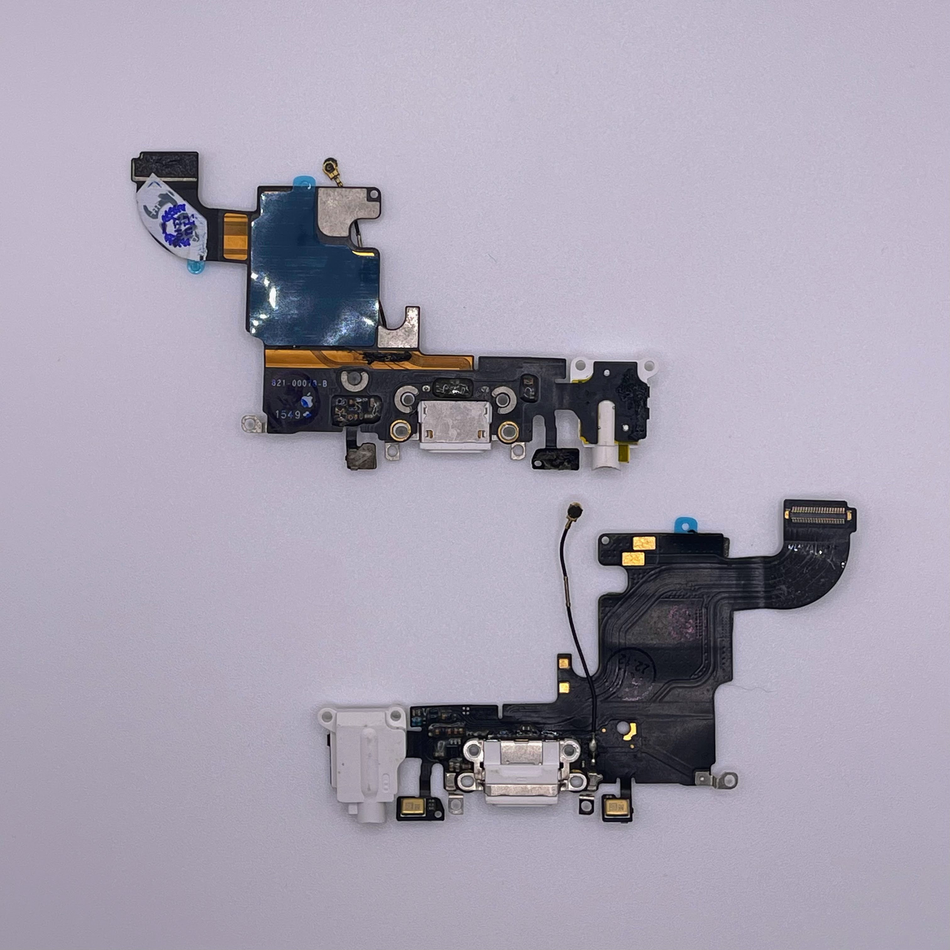 Нижний шлейф iPhone 6s с портом зарядки, разъемом наушников и микрофоном white, Original