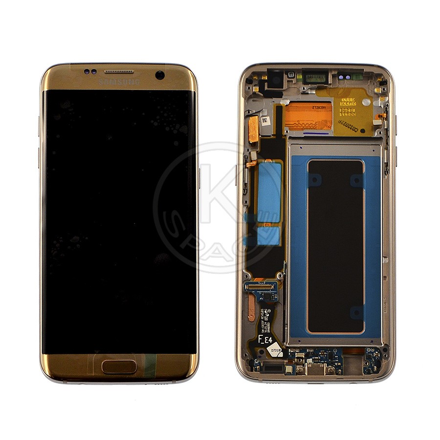 Дисплей Samsung G935 Galaxy S7 Edge gold, з рамкою, Service Pack Original