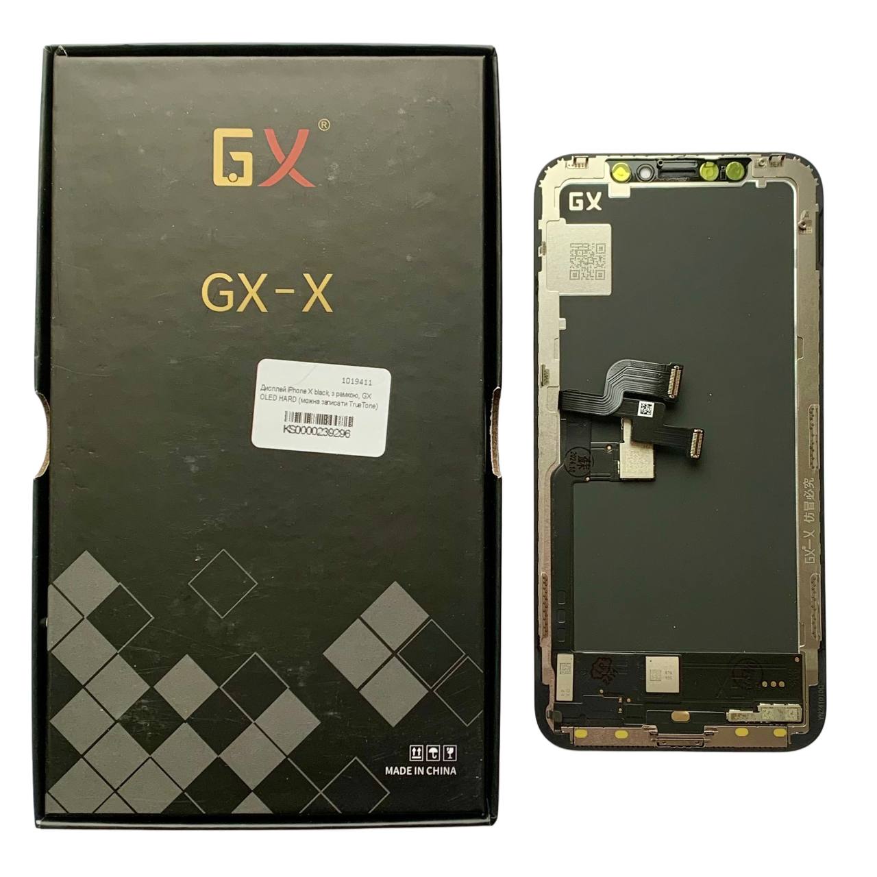 Дисплей iPhone X black, з рамкою, GX OLED HARD