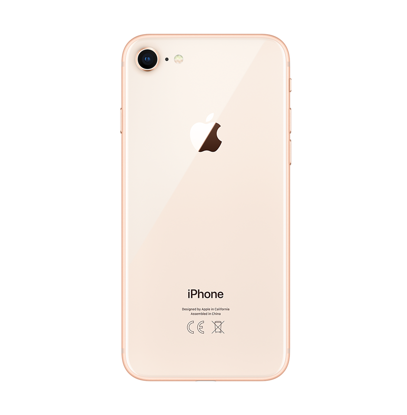 Задняя крышка корпуса iPhone 8 gold, большой вырез под камеру