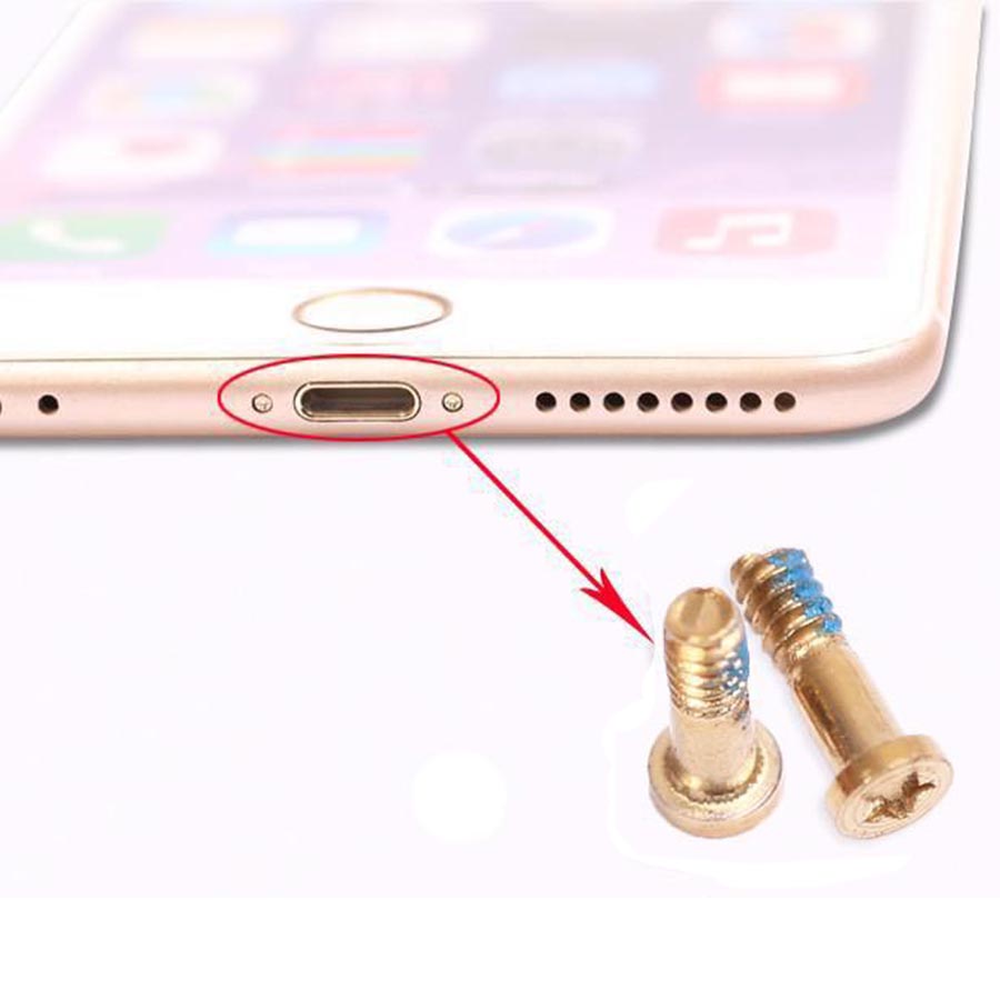 Нижний винт для телефона Iphone 5, 5S, SE gold