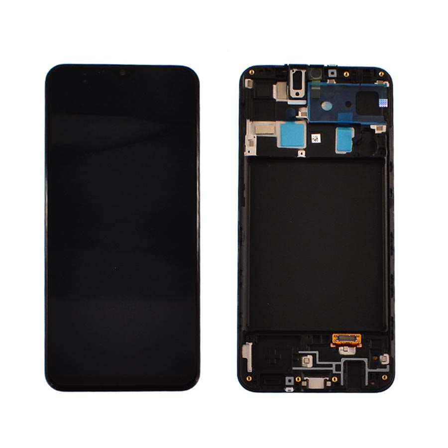Дисплей Samsung A205 Galaxy A20 2019 black, з рамкою, Service Pack Original