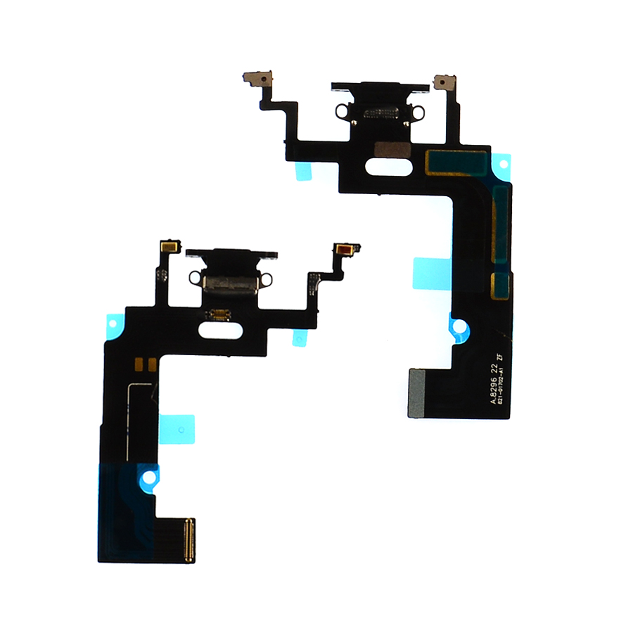 Нижний шлейф iPhone Xr с портом зарядки и микрофоном black, Original (PRC)
