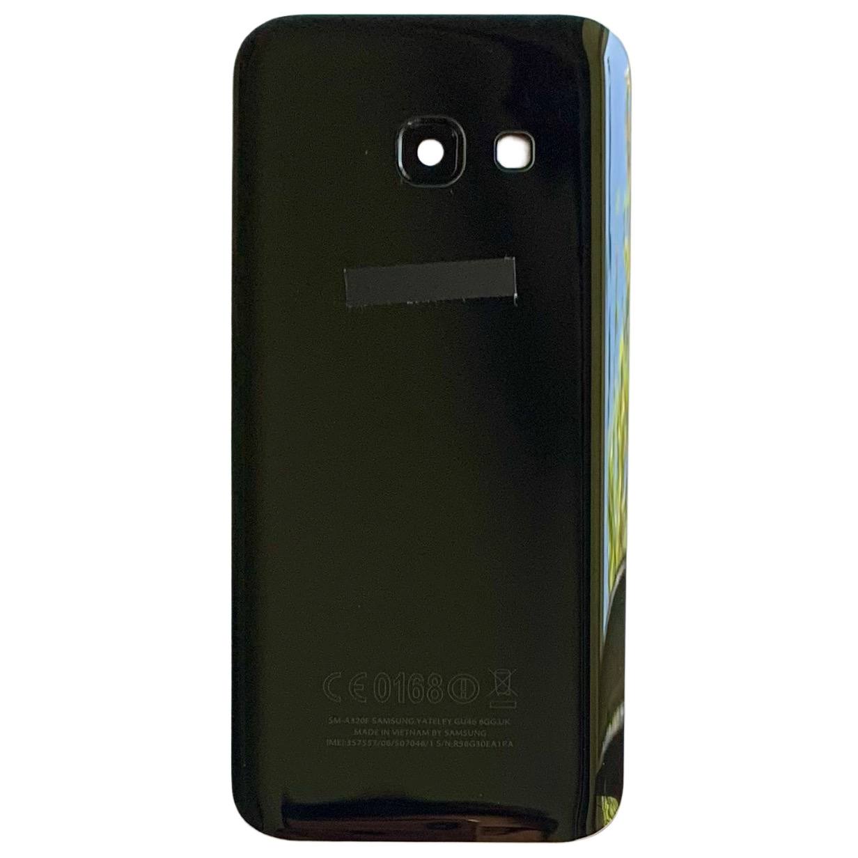 Задня кришка Samsung A320 Galaxy A3 2017 black (зі склом камери)