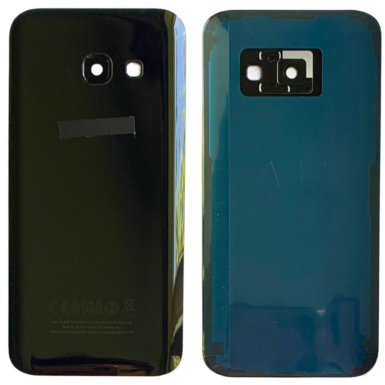 Задня кришка Samsung A320 Galaxy A3 2017 black (зі склом камери)