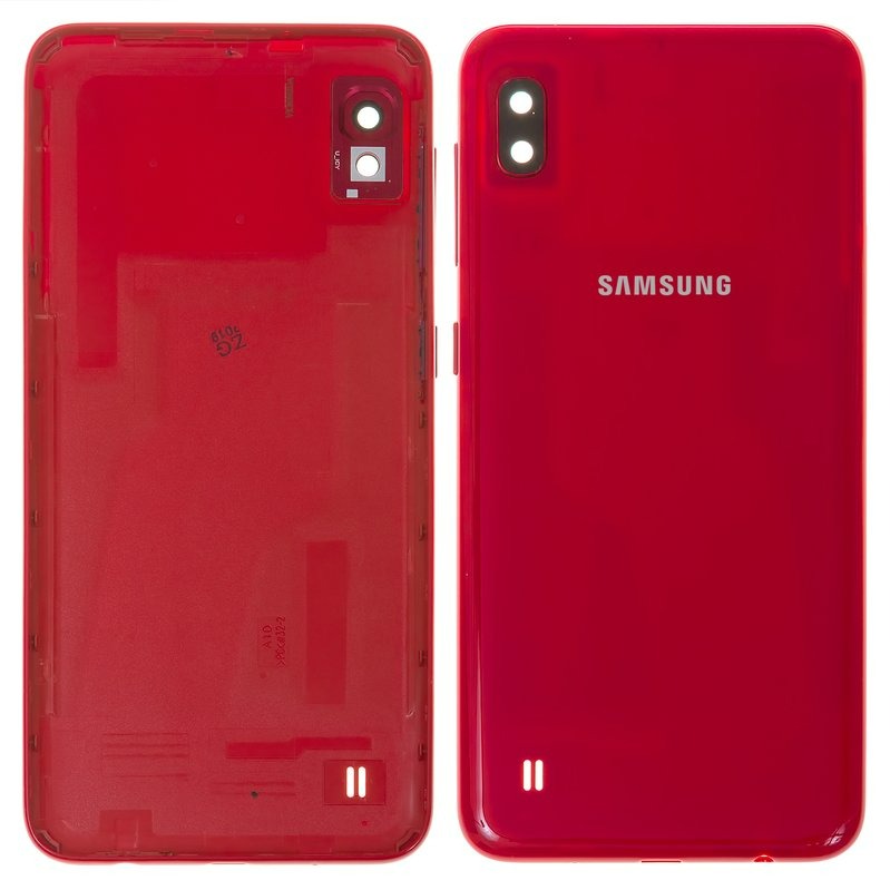 Задня кришка Samsung A105 Galaxy A10 2019 red (зі склом камери)