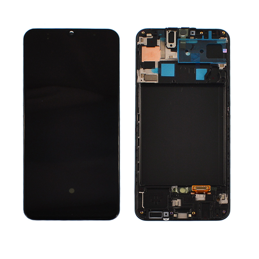 Дисплей Samsung A507 Galaxy A50S 2019 black, з рамкою, Service Pack Original