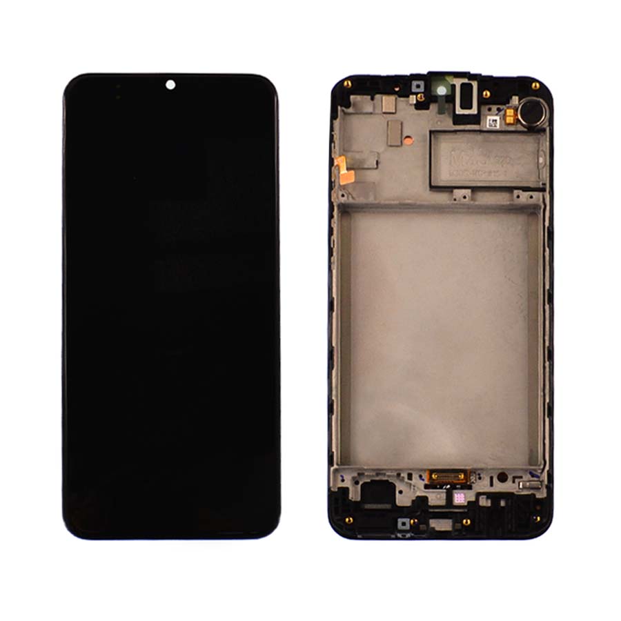 Дисплей Samsung M215 | M307 Galaxy M21 | M30s 2019 black, з рамкою, Service Pack Original