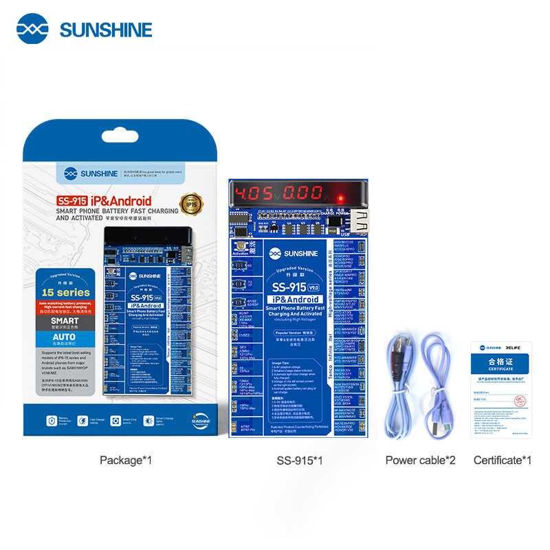 Активатор акумуляторів Sunshine SS-915 iPhone 6 - 15 Pro Max, Huawei, Xiaomi, Nokia, OPPO, Realme