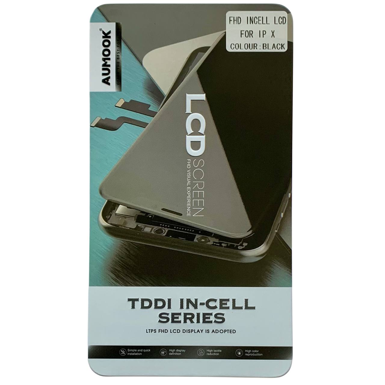 Дисплей iPhone X black, з рамкою, AUMOOK FHD INCELL
