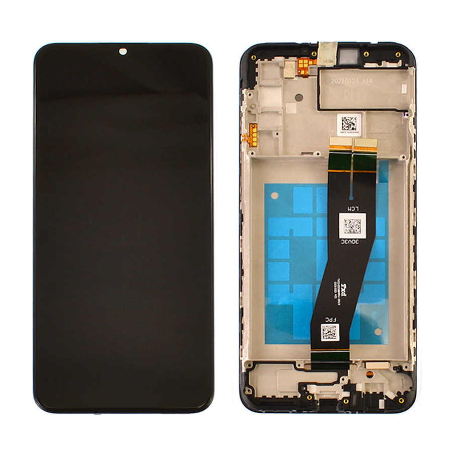 Дисплей Samsung A025G Galaxy A02s black, з рамкою, Service Pack Original