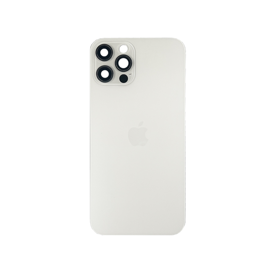 Задня кришка корпуса iPhone 12 Pro Max white, зі склом камери, High Quiality (НЕ цільнолита)