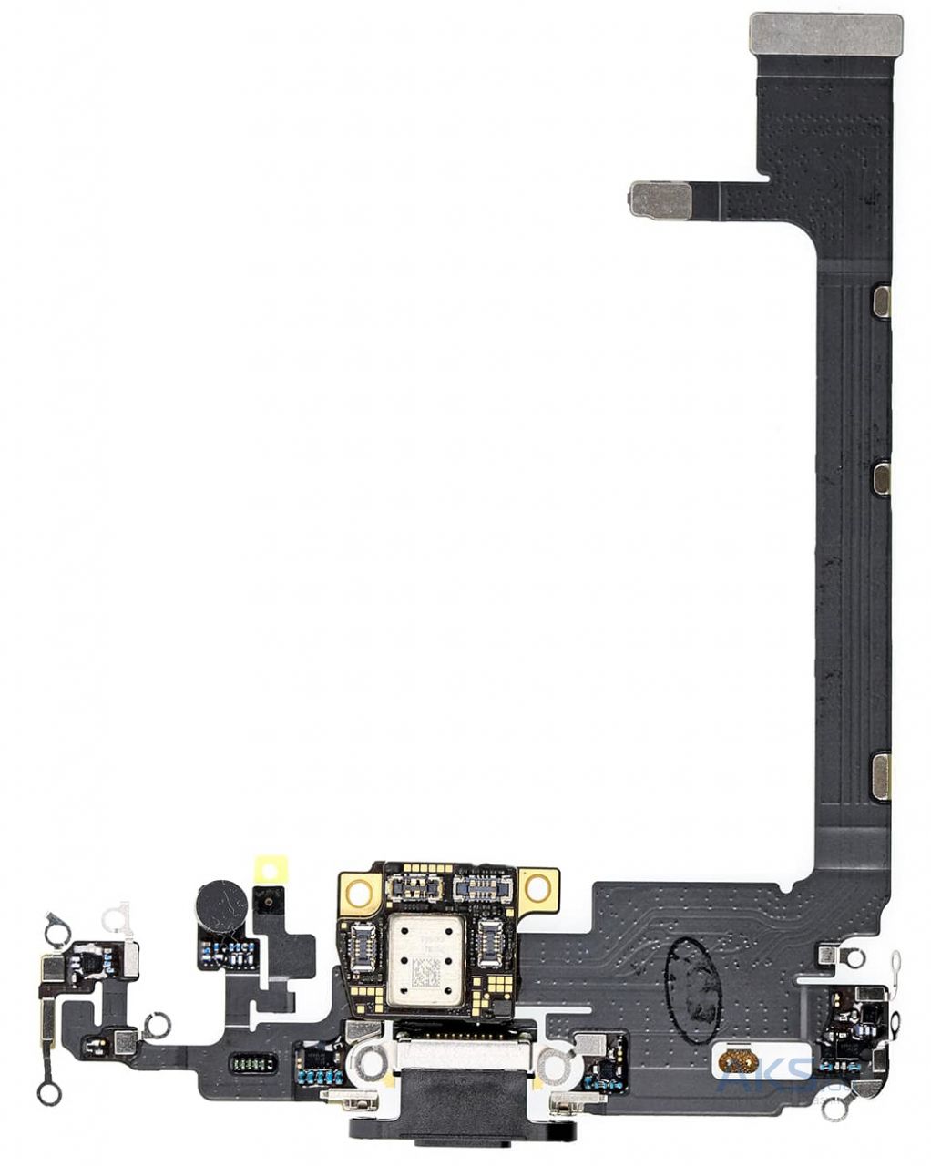Нижній шлейф iPhone 11 Pro Max black з портом зарядки та мікрофоном, Original (PRC)