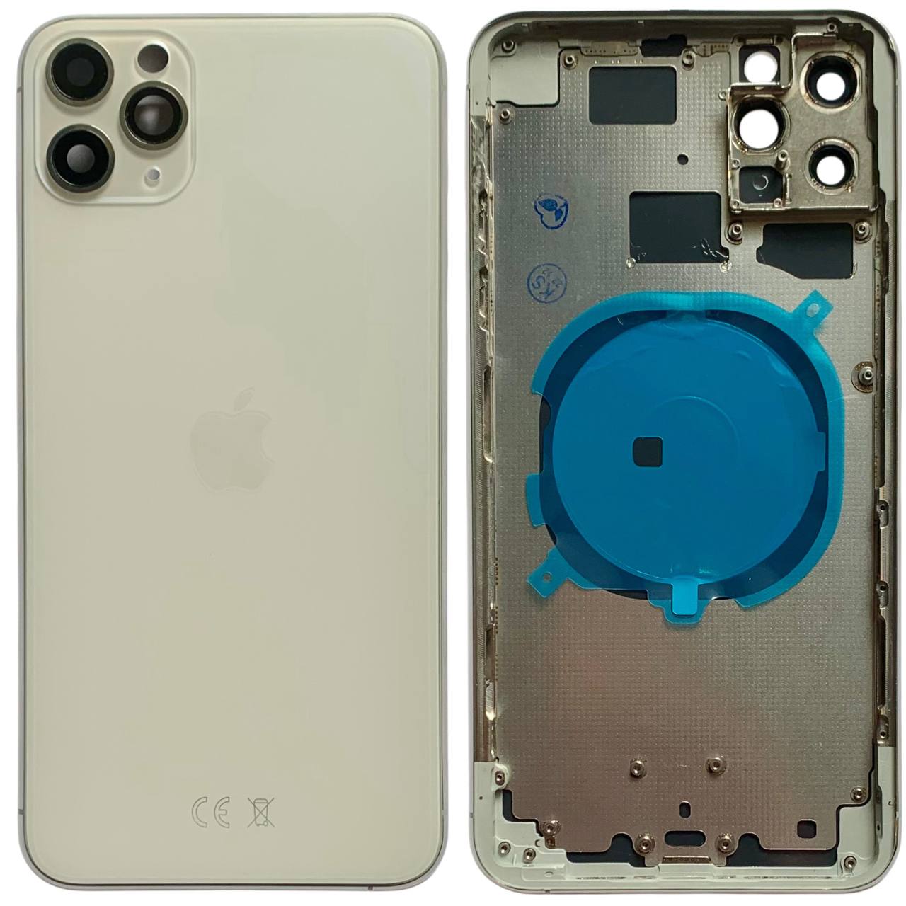 Корпус iPhone 11 Pro Max white ver. EU, High Quiality (крышка НЕ цельнолитая)