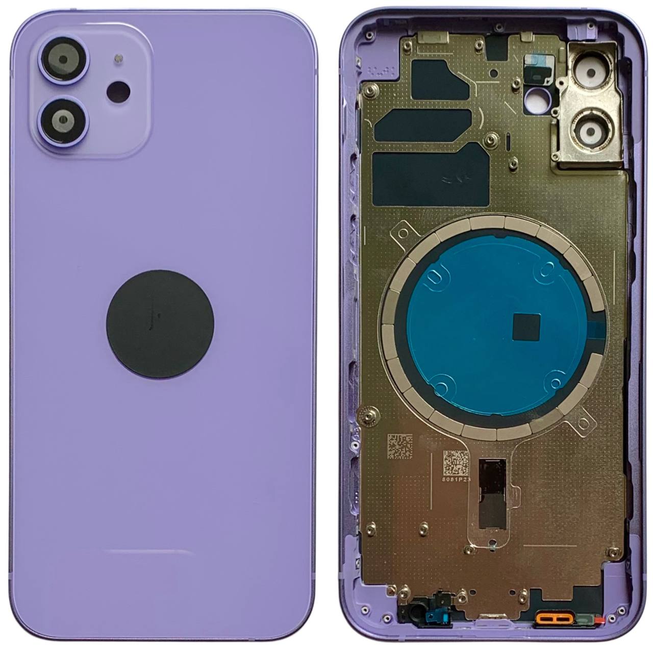 Корпус iPhone 12 Purple в зборі з тримачем SIM, кнопками, магнітами та сіткою, USA Original