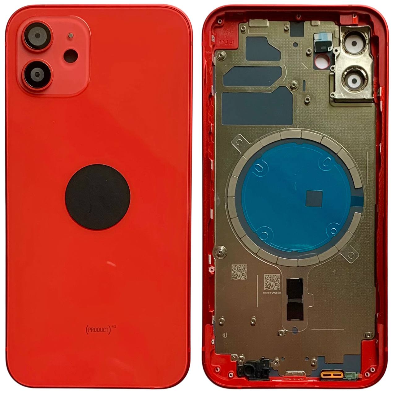 Корпус iPhone 12 Red в зборі з тримачем SIM, кнопками, магнітами та сіткою, USA Original
