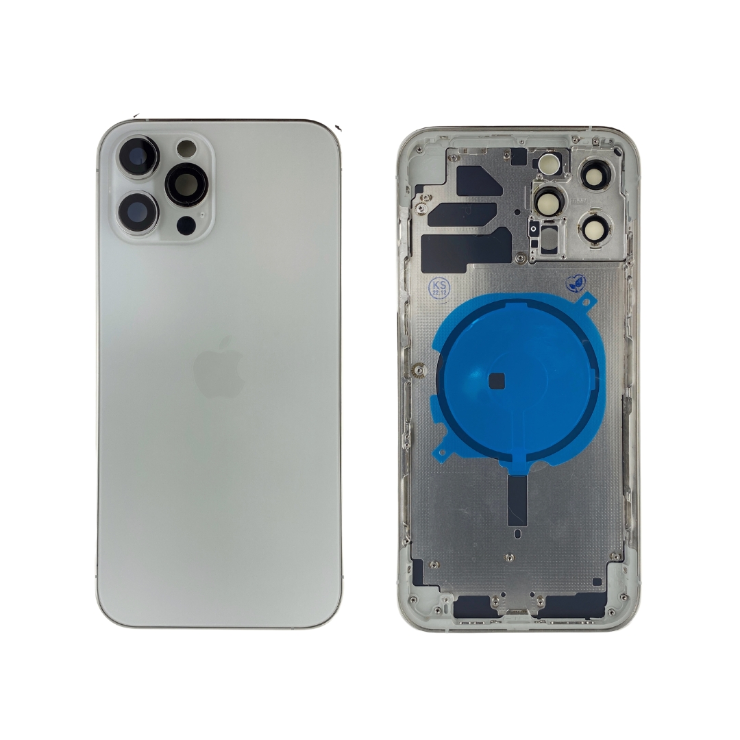 Корпус iPhone 12 Pro Max white ver. EU, High Quiality (крышка НЕ цельнолитая)