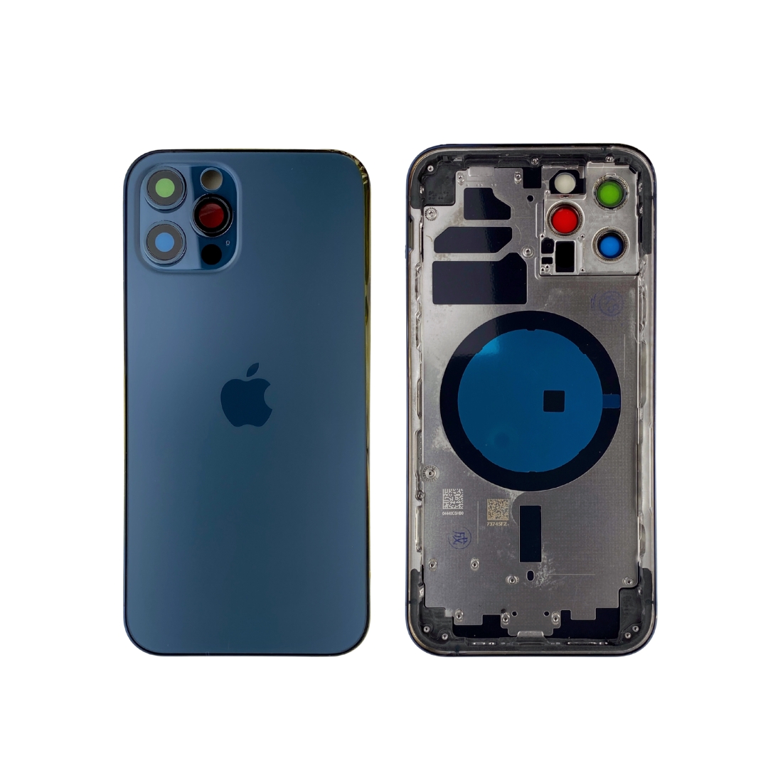Корпус iPhone 12 Pro blue ver. USA, High Quiality (кришка НЕ цільнолита)