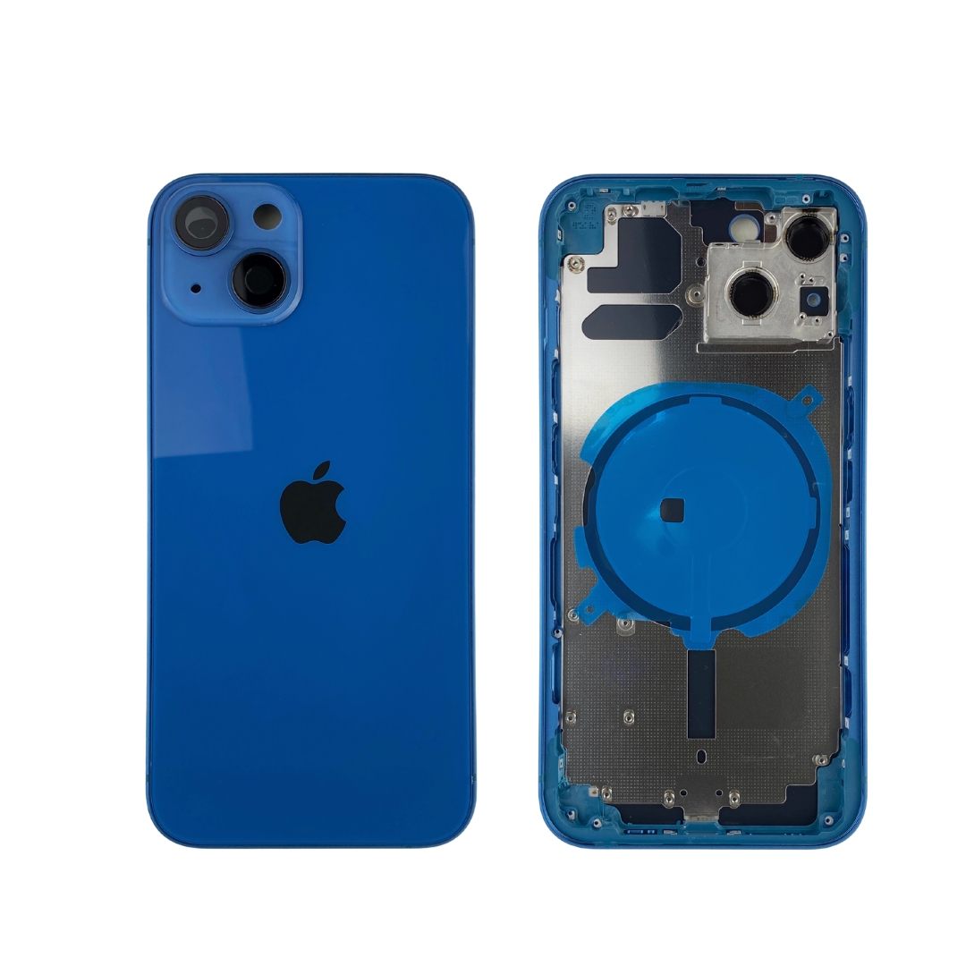 Корпус iPhone 13 Mini blue ver. USA, High Quiality (крышка НЕ цельнолитая)