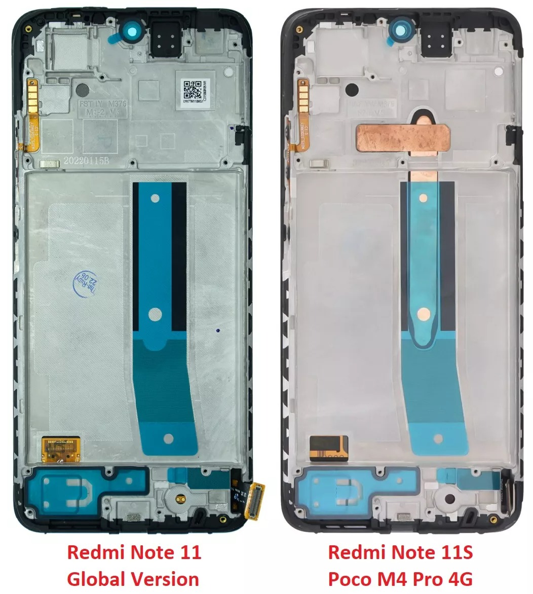 Дисплей Xiaomi Redmi Note 11s | Note 12s |  Poco M4 Pro 4G black, з рамкою, OLED