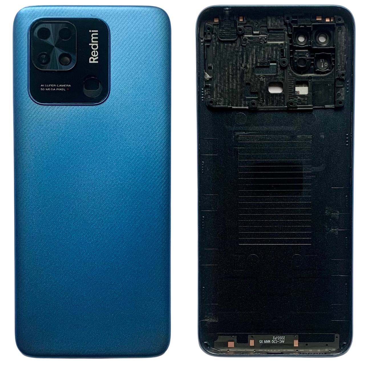 Задняя крышка Xiaomi Redmi 10C blue (со стеклом камеры)