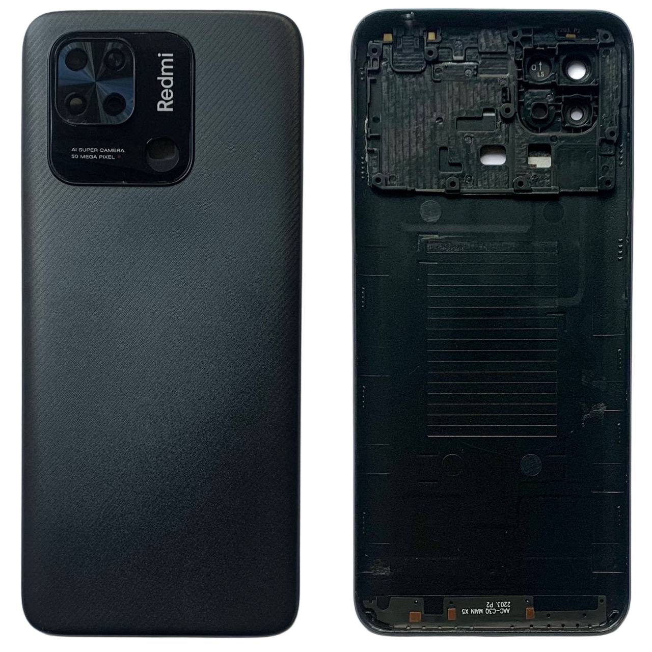 Задняя крышка Xiaomi Redmi 10C gray (со стеклом камеры)