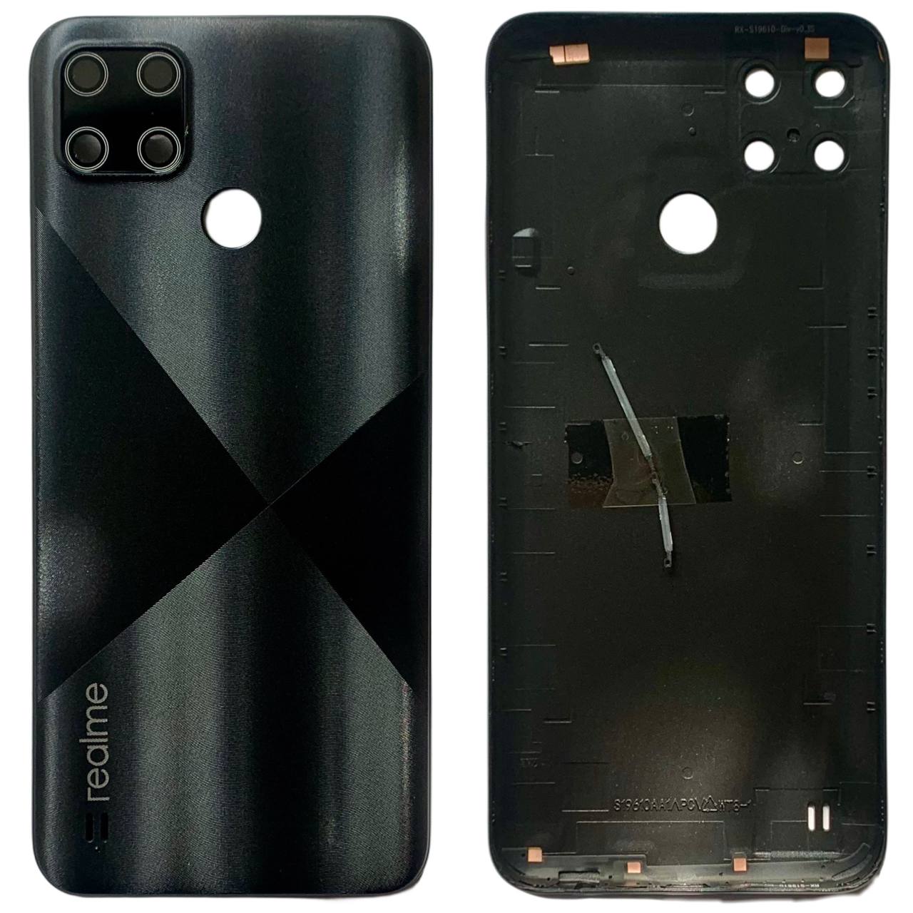 Задняя крышка Realme C21Y black (со стеклом камеры)