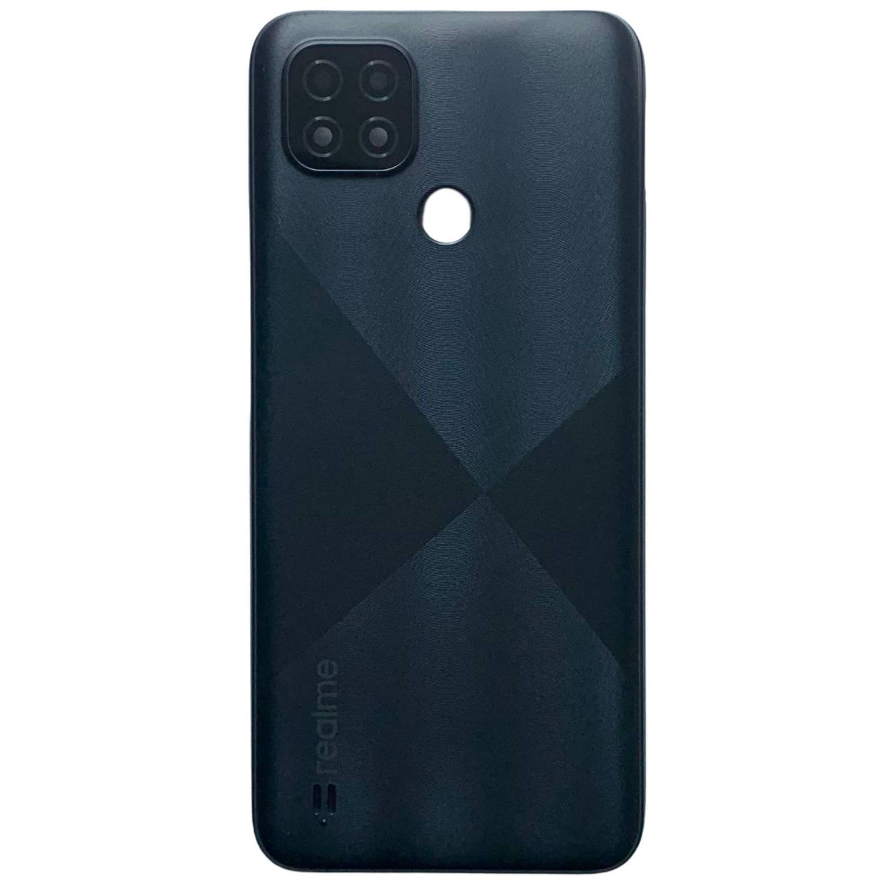 Задняя крышка Realme C21 black (со стеклом камеры)