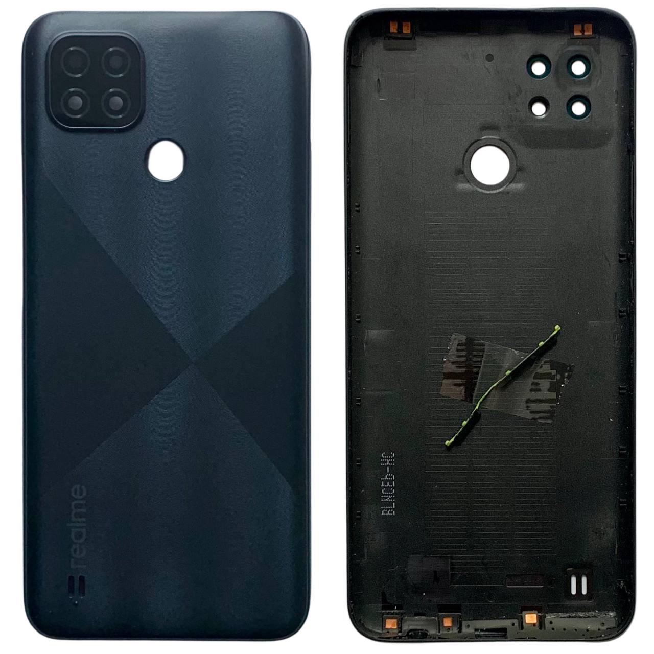 Задняя крышка Realme C21 black (со стеклом камеры)
