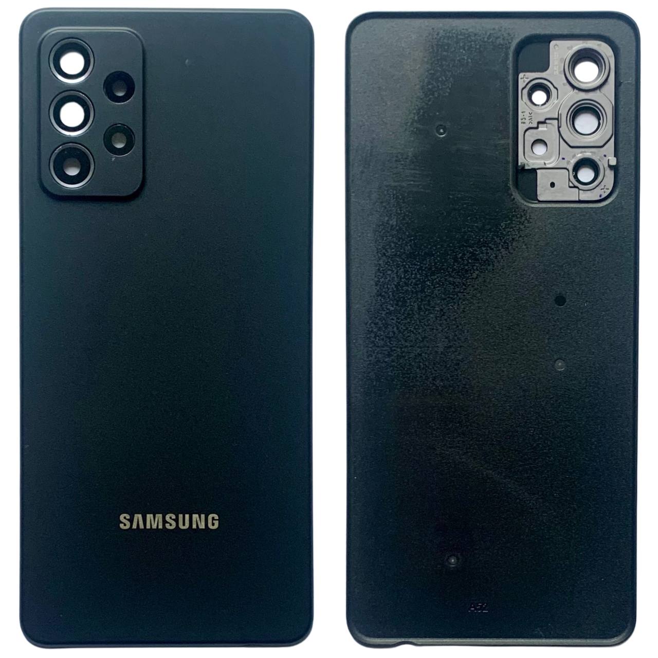 Задня кришка Samsung A525 | A528 Galaxy A52 2021 black (зі склом камери)