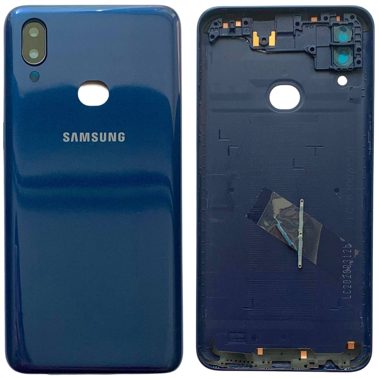 Задня кришка Samsung A107 Galaxy A10s 2019 blue (зі склом камери)