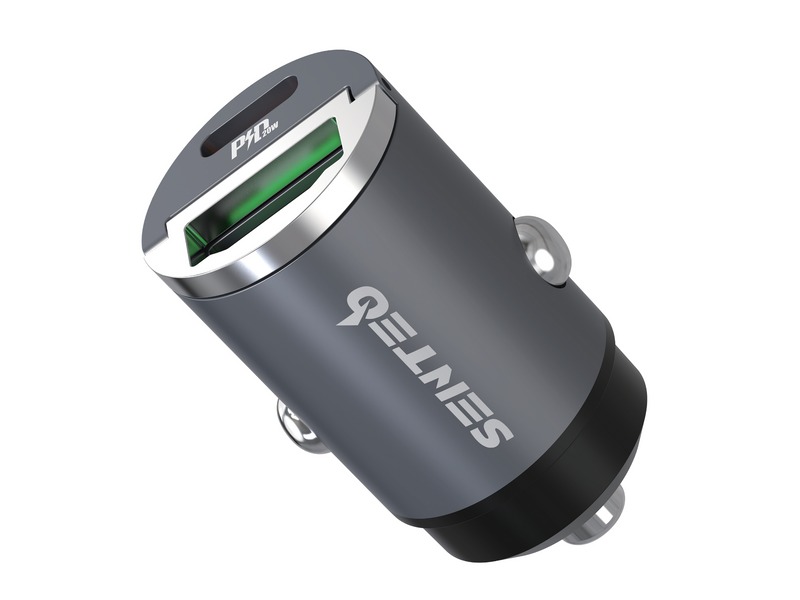 АЗП SENTEO Q-01 USB + USB-C PD | QC 20W 3A (CE Сертификат) gray