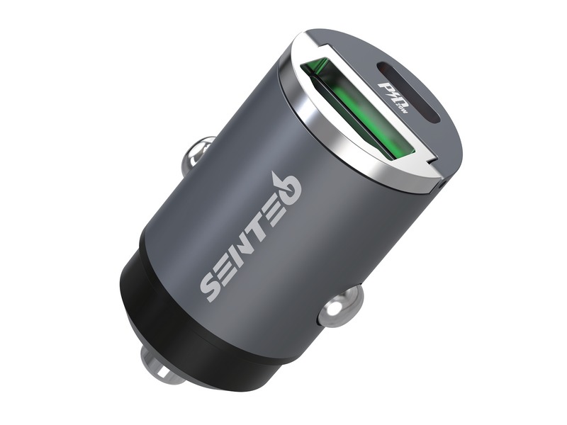 АЗП SENTEO Q-01 USB + USB-C PD | QC 20W 3A (CE Сертификат) gray